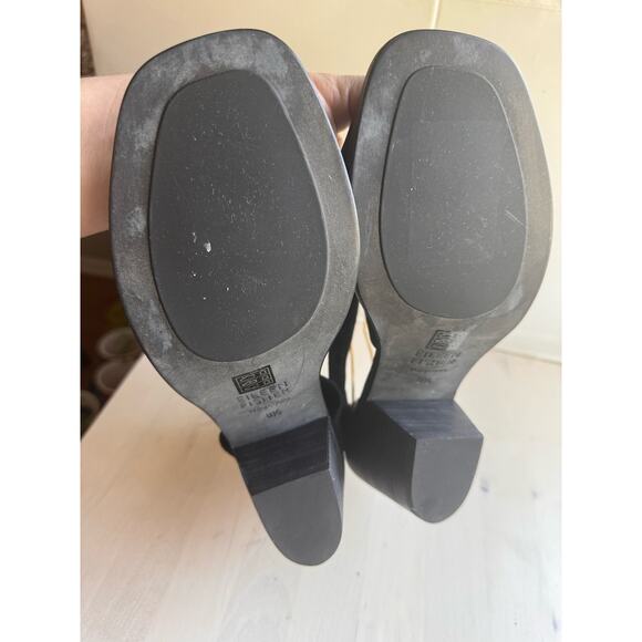 Eileen Fisher black Ann Tumbled Nubuck Leather Crisscross Zip Sandals size 8.5 - Picture 8 of 12